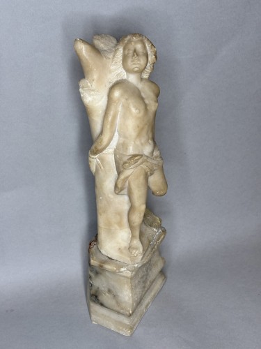 Antiquités - Saint Sebastian, Alabaster Northern Italy 17th Century