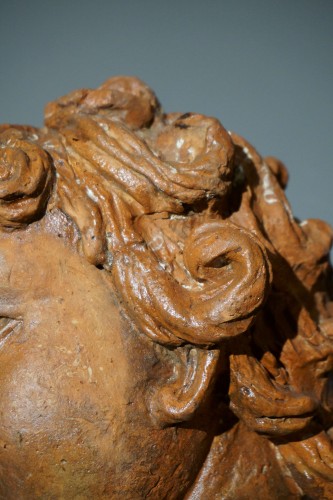 Antiquités - Paire de grandes sculptures en terre cuite d'époque Renaissance, Lombardie, XVIe siècle
