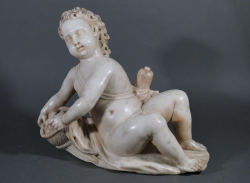 Sculpture Sculpture en Marbre - Putto en marbre Italie 17e siècle