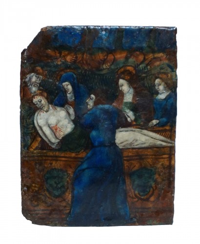Plaque en émail peinte polychrome, Limoges milieu du 16e siècle