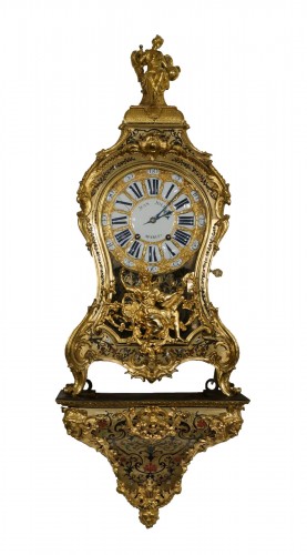 Louis XV Applique Cartel with crowned C Boulle Marquetry in five colors