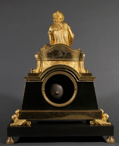 Maternity - Large Empire Bronze Mantel Clock - 