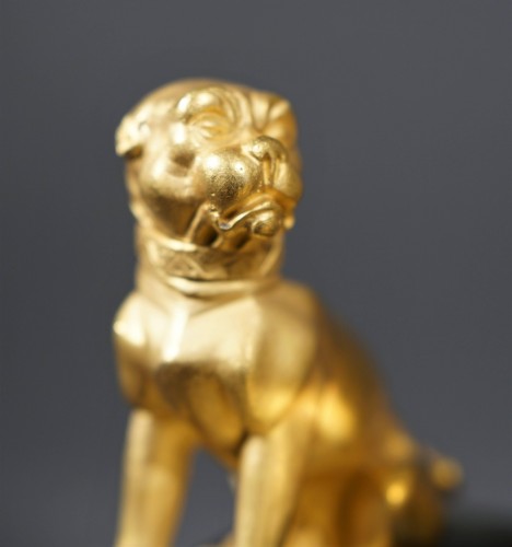 Antiquités - &quot;The Cup-and_ball Lesson&quot;, Empire Ormolu Bronze Mantel Clock