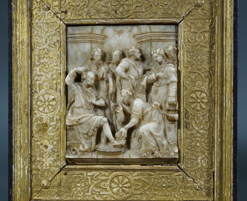 XVIIe siècle - Paire de plaques en albâtre de Malines début 17e