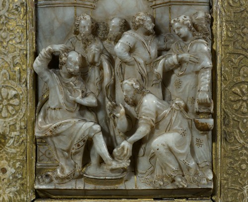 Paire de plaques en albâtre de Malines début 17e - Louis XIII