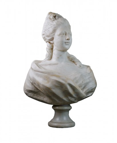18th Large Marble Bust Of Marie-Antoinette 