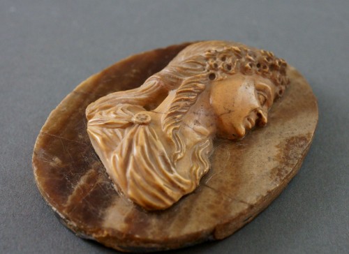 Sculpture Sculpture en Marbre - Paire de profils en médaillon du début du 17e siècle en marbre jaune et onyx