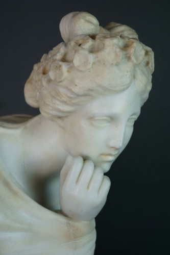 Polymnie, Scultpure en marbre, Florence vers le 1830 - Sculpture Style Restauration - Charles X