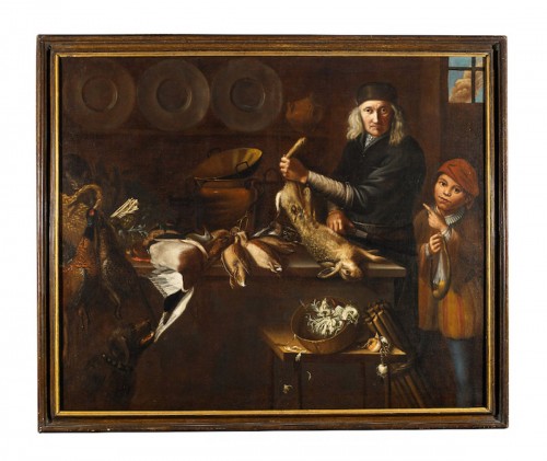 Intérieur de cuisine, ecole italienne du 17e siècle