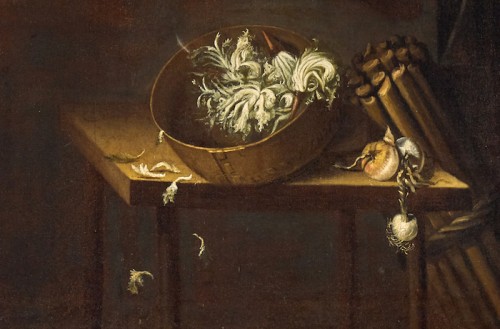 XVIIe siècle - Intérieur de cuisine, ecole italienne du 17e siècle