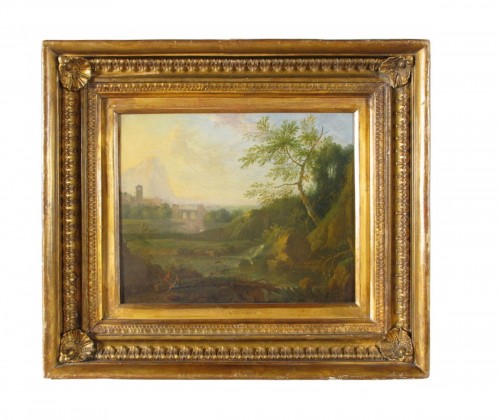 Paysage de campagne romaine, Italie 18e siècle