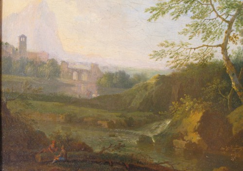 Tableaux et dessins Tableaux XVIIIe siècle - Paysage de campagne romaine, Italie 18e siècle