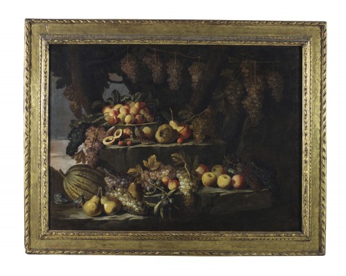 Maître romain, du XVIIe siècle Nature morte de fruits à l'extérieur