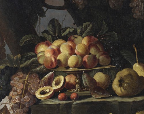 XVIIe siècle - Maître romain, du XVIIe siècle Nature morte de fruits à l'extérieur