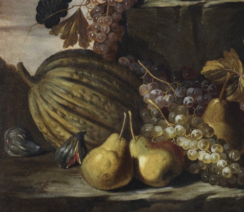 Louis XIV - Maître romain, du XVIIe siècle Nature morte de fruits à l'extérieur