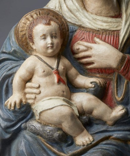 Our Lady of the Milk  polychrome stucco relief - Renaissance