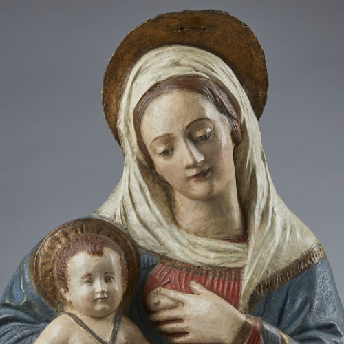 Renaissance - Our Lady of the Milk  polychrome stucco relief