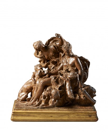 Allegorical scene, terracotta sculpture