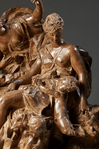 19th century - Allegorical scene, terracotta sculpture