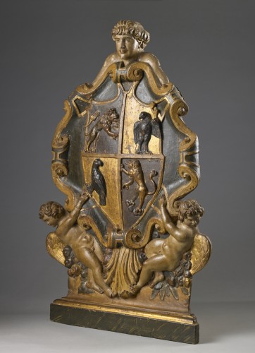 Heraldic coat of arms - Sculpture Style Louis XIV