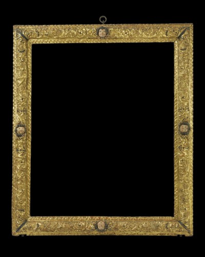 Carved, gilded and polychrome wooden frame - Decorative Objects Style Renaissance