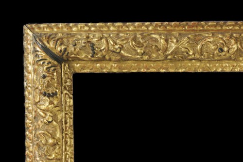 Renaissance - Cadre en bois sculpté, doré et polychromé