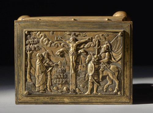 Antiquités - Coffret en bronze et cuivre doré, Europe centrale XVIe siècle