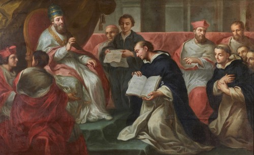 Pope  Honorius III approves the rule of Santa Domionica - Paintings & Drawings Style 