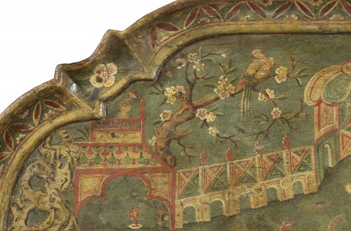 Plateau en bois laqué à décor de chinoiseries, Venise XVIIIe siècle - Antichità Santa Giulia
