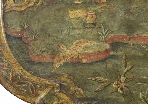 Plateau en bois laqué à décor de chinoiseries, Venise XVIIIe siècle - Louis XV