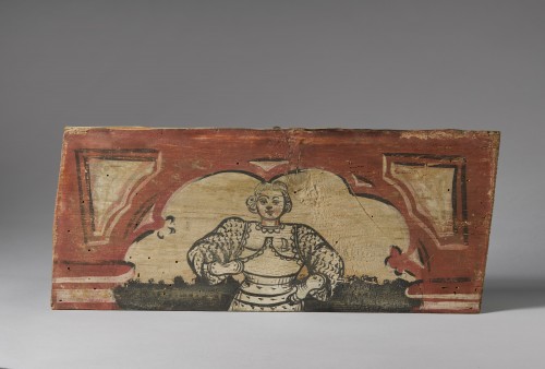 Paire de panneaux de plafond représentant des hommes d'armes en armure - Matériaux & Architecture Style Renaissance