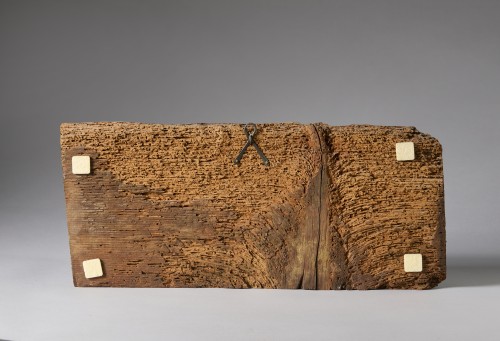 XIe au XVe siècle - Paire de panneaux de plafond représentant des hommes d'armes en armure