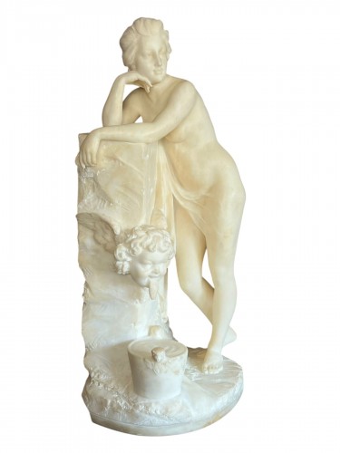 Sculpture en marbre de Carrare par Fiaschi Emilio XIXe siècle
