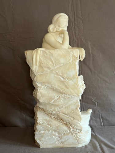 Sculpture en marbre de Carrare par Fiaschi Emilio XIXe siècle - Antikvariat Nice