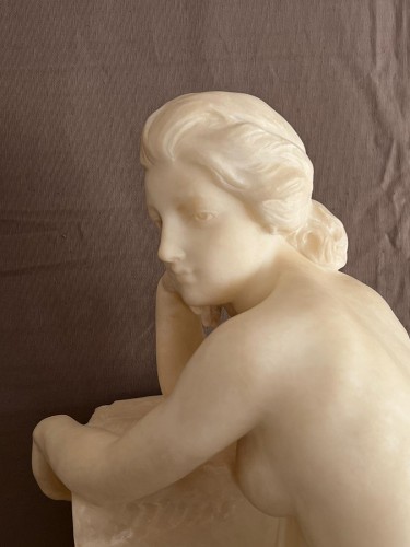 Sculpture en marbre de Carrare par Fiaschi Emilio XIXe siècle - 