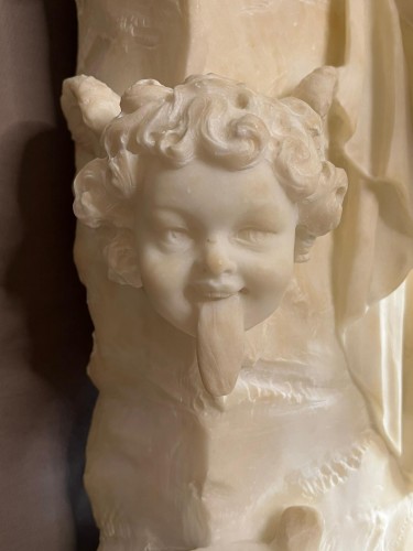 Antiquités - Sculpture en marbre de Carrare par Fiaschi Emilio XIXe siècle