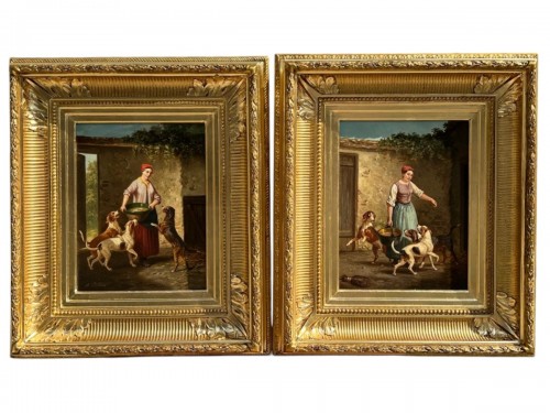 Paire de tableaux -Alfred SAINTE MARIE (actif de 1853 à 1870)