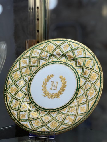 19th century - Twelve Napoleon plates, Imperial Manufactory of Sèvres, 19th century