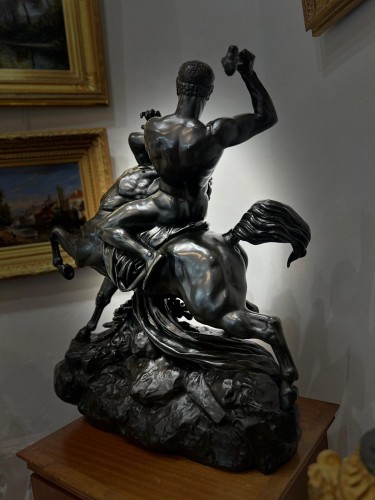 Antoine-Louis BARYE (1796-1875) - Thésée combattant le Centaure Biénor - Sculpture Style Napoléon III