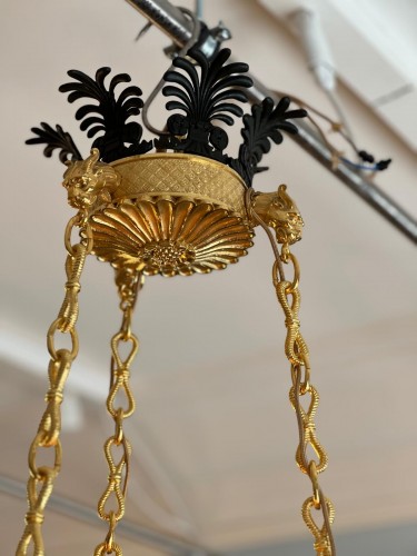 19th century - Empire chandelier with nine lights