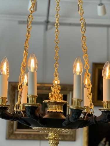 Antiquités - Empire chandelier with nine lights