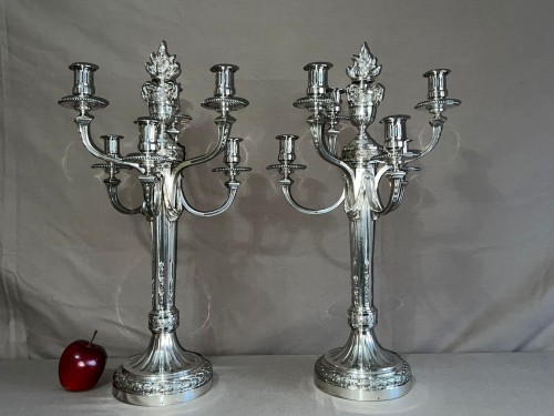 silverware & tableware  - André Aucoc – Very Important Pair of Solid Silver Candelabra, 19th Century ?