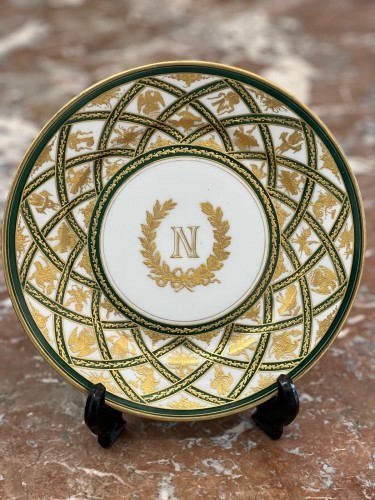 Pair of porcelain plates, Imperial Sèvres Manufacture, 19th century - 