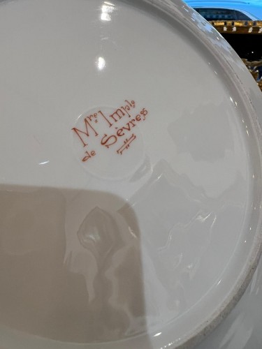 Pair of porcelain plates, Imperial Sèvres Manufacture, 19th century - Napoléon III
