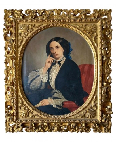 Portrait of a Woman, signed C. Mussini, 1858