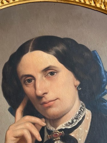 Paintings & Drawings  - Portrait of a Woman, signed C. Mussini, 1858
