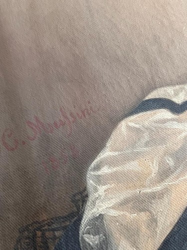 Antiquités - Portrait of a Woman, signed C. Mussini, 1858
