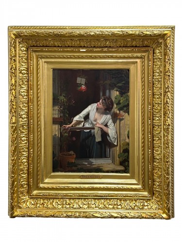 Eugène Ernest HILLEMACHER (1818–1887) - Le cadeau à la fenêtre