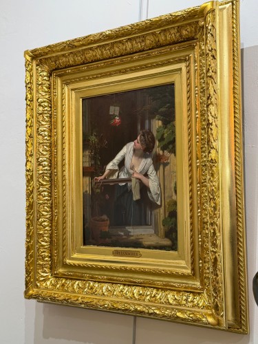 Eugène Ernest HILLEMACHER (1818–1887) - Le cadeau à la fenêtre - Antikvariat Nice