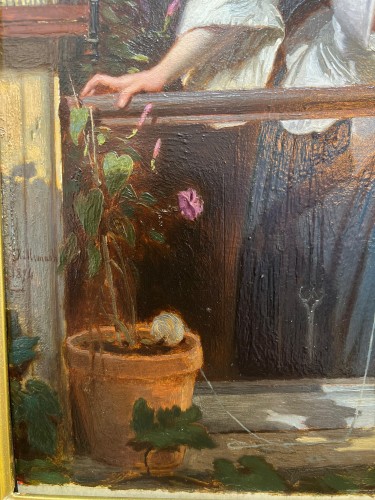 Antiquités - Eugène Ernest HILLEMACHER (1818–1887) - Le cadeau à la fenêtre
